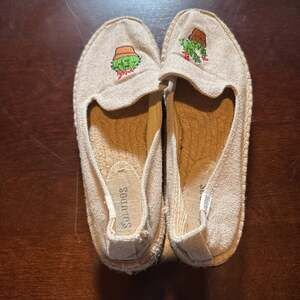 Soludos Cactus Embroidered Canvas Smoking Slipper Espadrilles